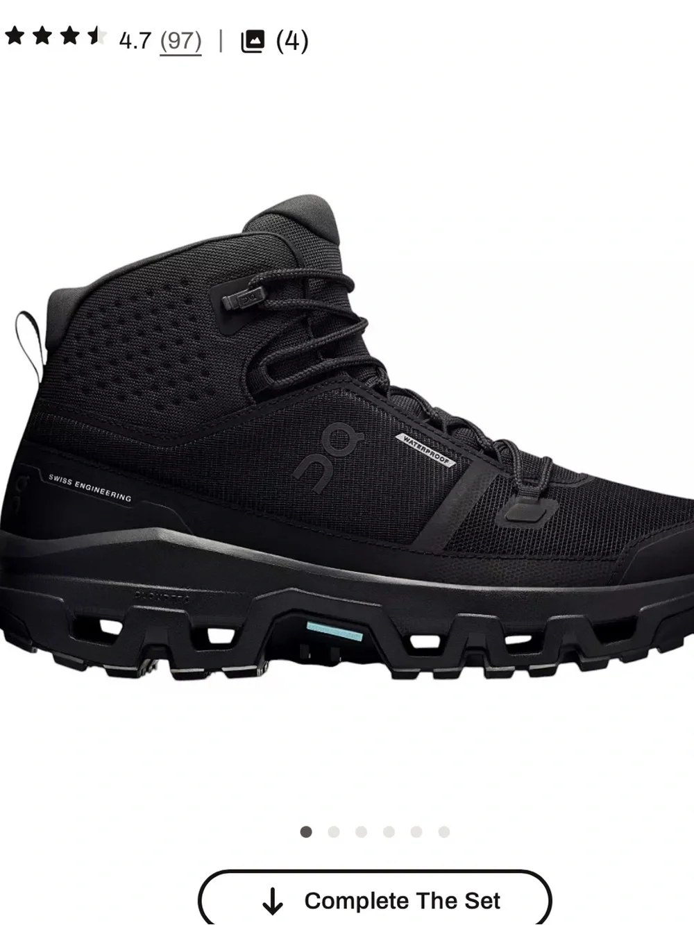 On cloud rock Running Black Waterproof Mid-Top Trail Boot! 13